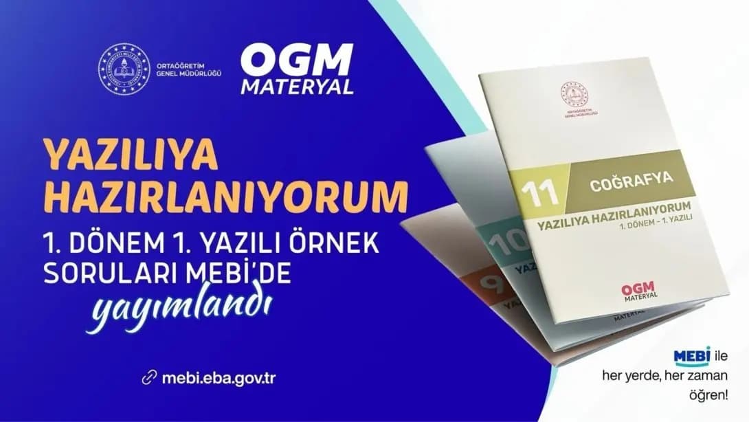 9, 10 ve 11. Sınıflar İçin 1. Dönem 1. Yazılı Örnek Soruları Yayımlandı