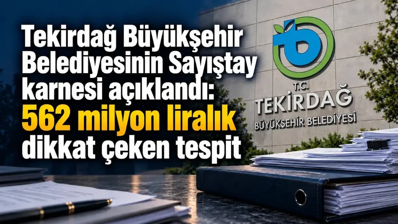 Sayıştay Raporunda Tekirdağ Büyükşehir Belediyesi İçin Dikkat Çeken Tespitler